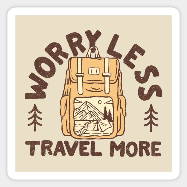 Worry Less, Travel More Sticker by LukmannHak